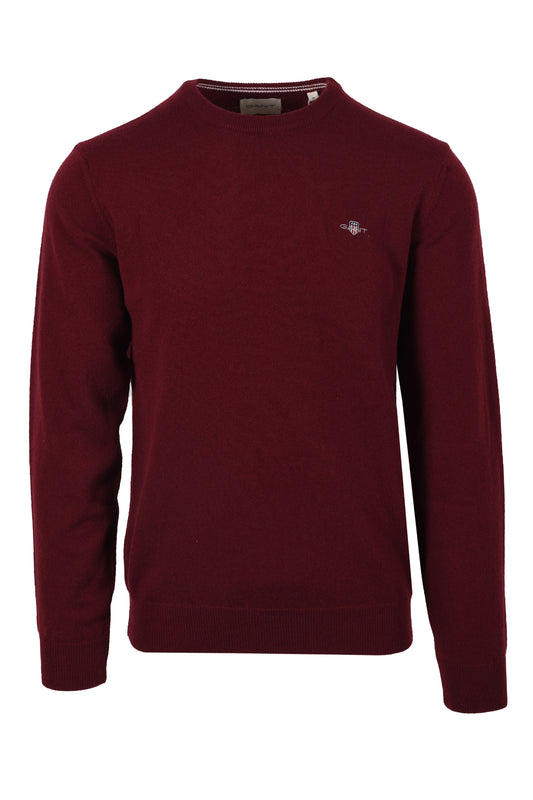 Gant Superfine Lambswool Crew Neck Knitwear Plumped Red