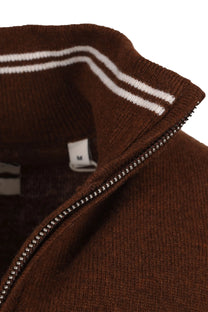 Gant Superfine Lambswool Half Zip Mahogany Brown Gant