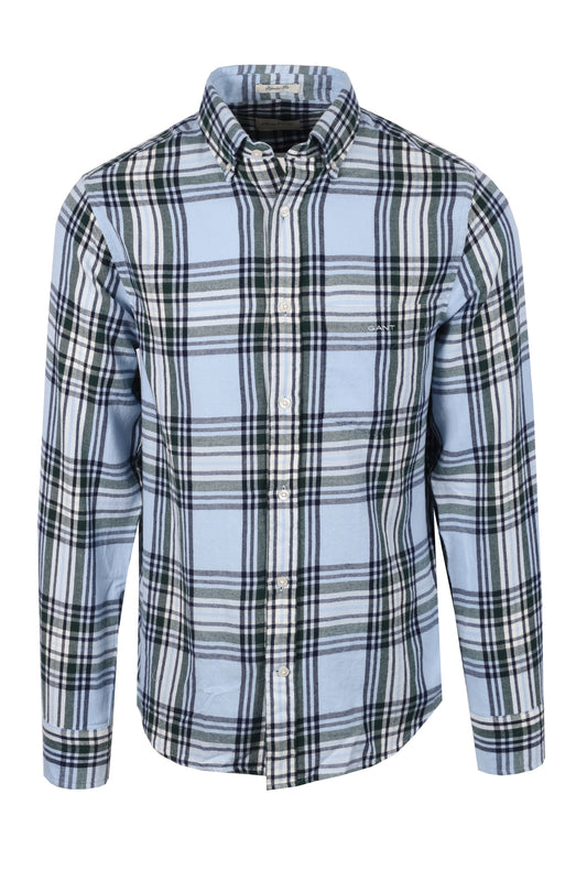 Gant Windblown Flannel Check Shirt Fresh Blue