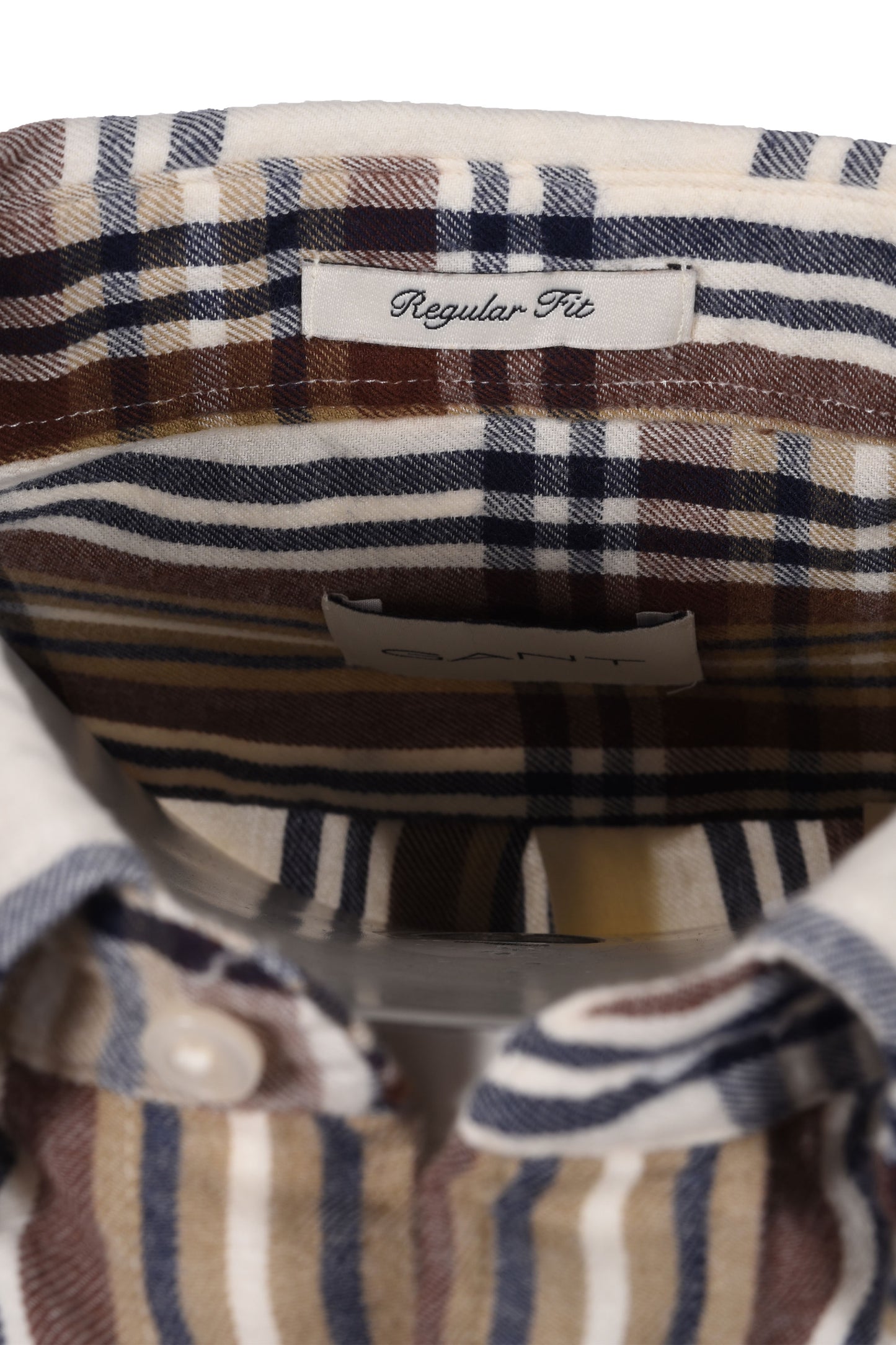 Gant Windblown Flannel Checked Shirt Cream