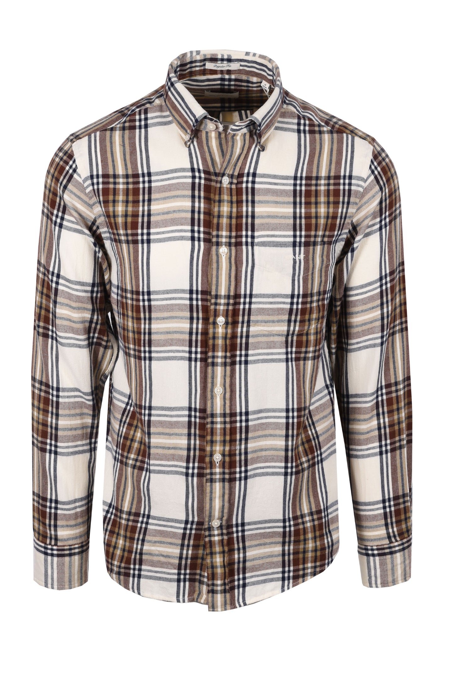 Gant Windblown Flannel Checked Shirt Cream