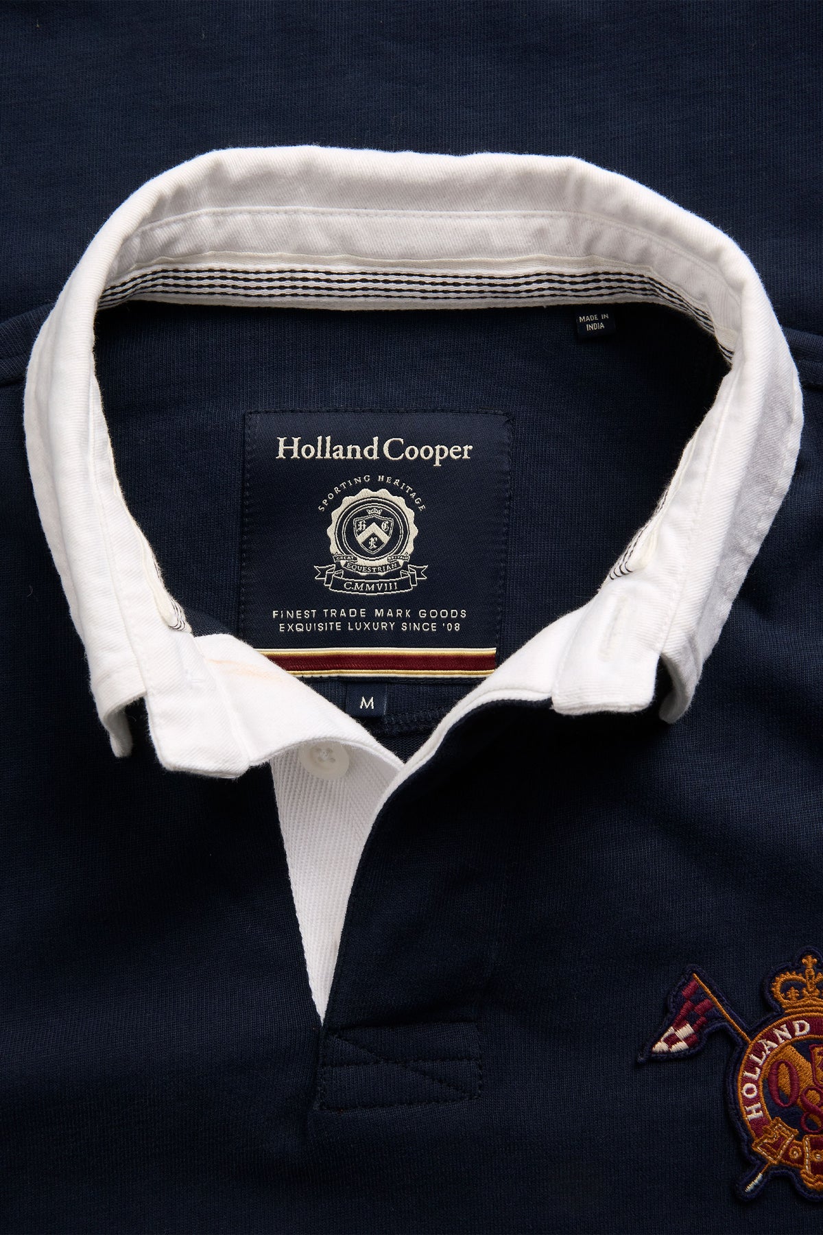 HOLLAND COOPER LONG SLEEVE RUGBY SHIRT INK NAVY