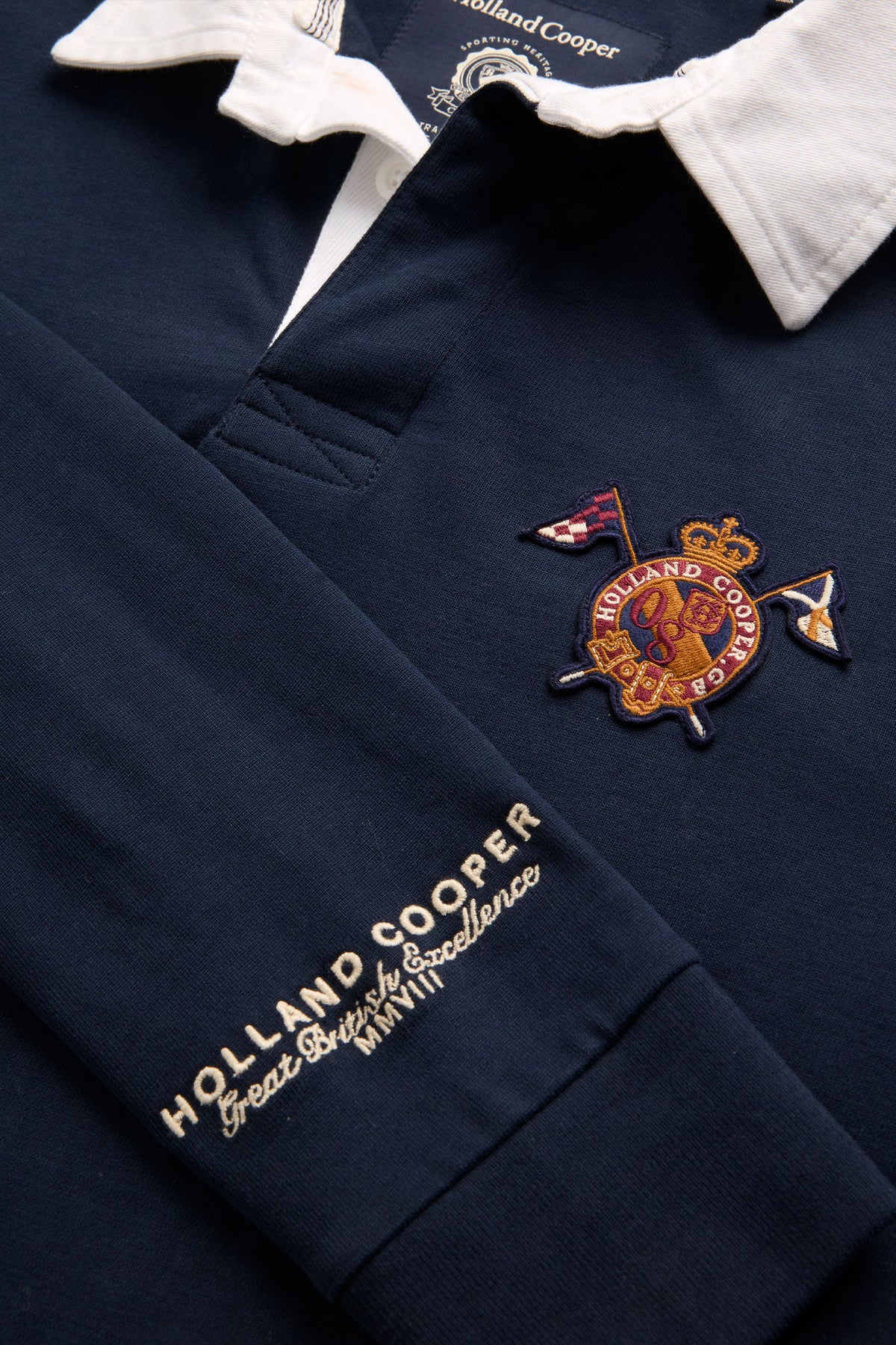 HOLLAND COOPER LONG SLEEVE RUGBY SHIRT INK NAVY