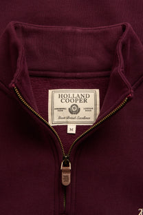 HOLLAND COOPER QUARTER ZIP SWEATSHIRT MULBERRY