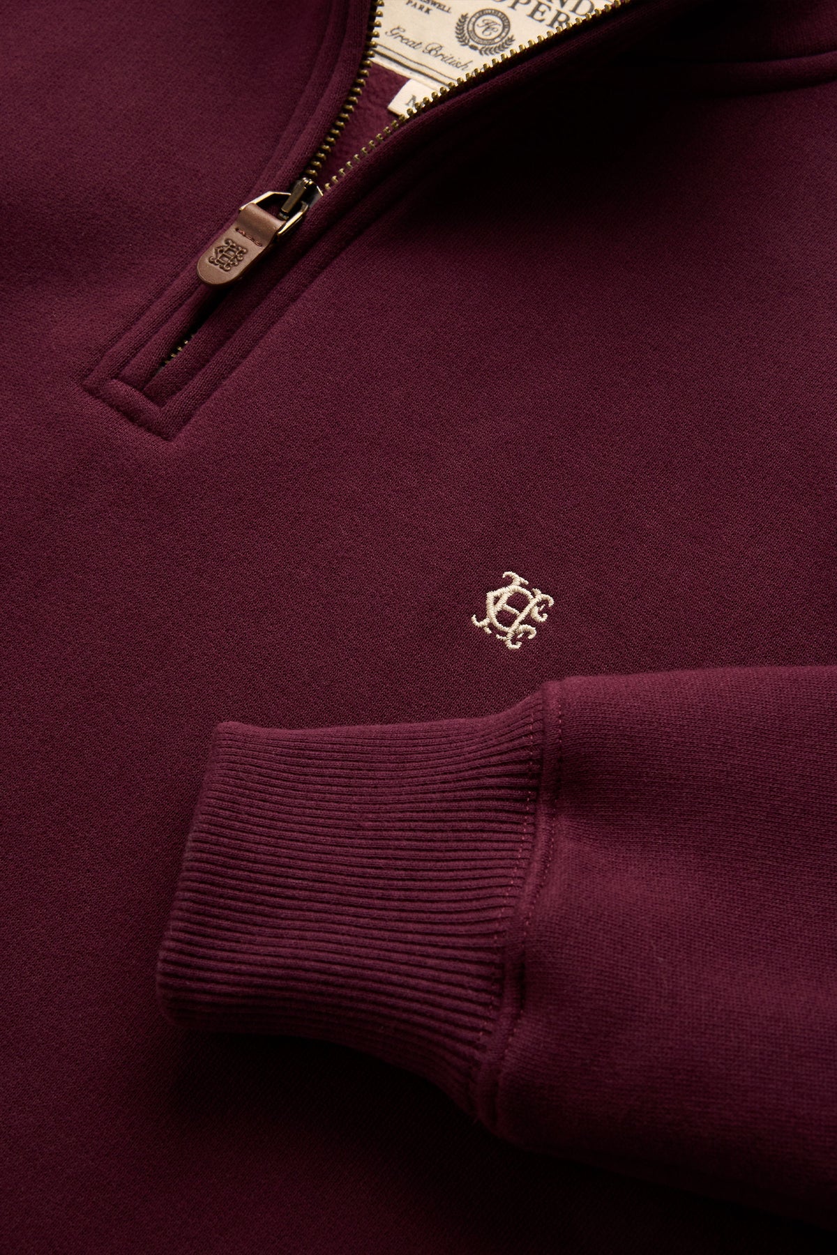 HOLLAND COOPER QUARTER ZIP SWEATSHIRT MULBERRY