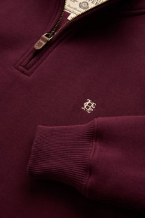 HOLLAND COOPER QUARTER ZIP SWEATSHIRT MULBERRY