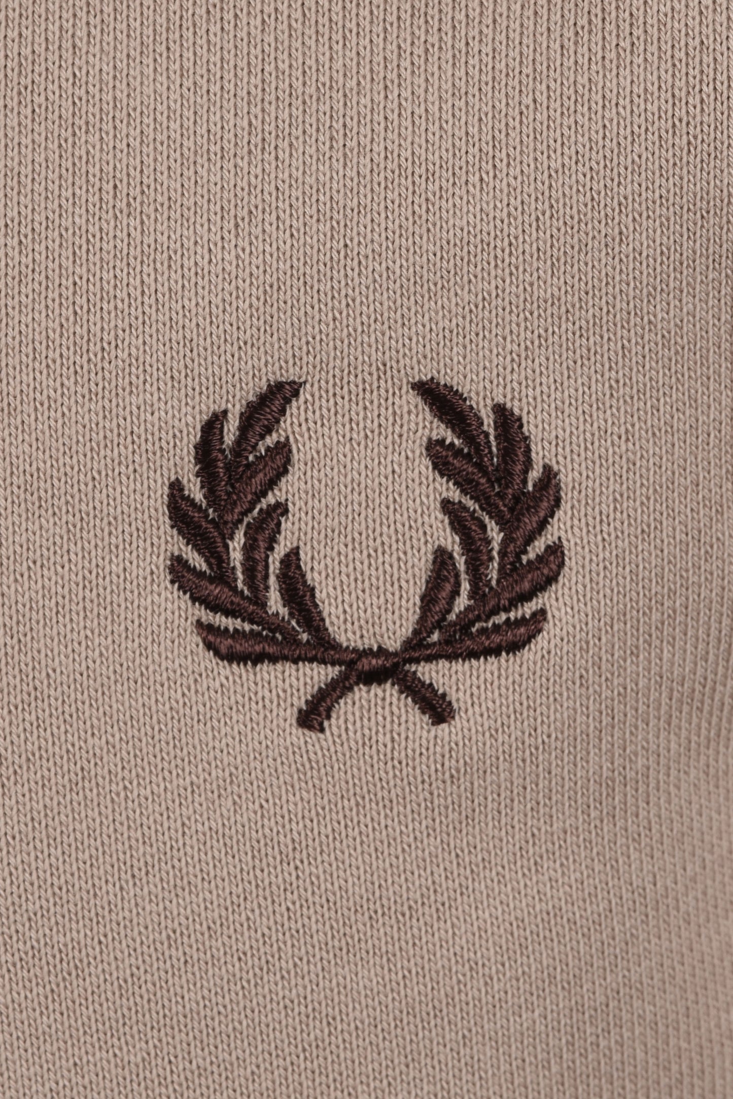 FRED PERRY HALF ZIP SWEATSHIRT WARM OAT/COURT GREEN/BURNT TOB