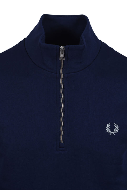 FRED PERRY HALF ZIP SWEATSHIRT FRENCH NAVY/GOLD/BLUE