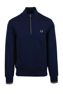 FRED PERRY HALF ZIP SWEATSHIRT FRENCH NAVY/GOLD/BLUE Fred Perry