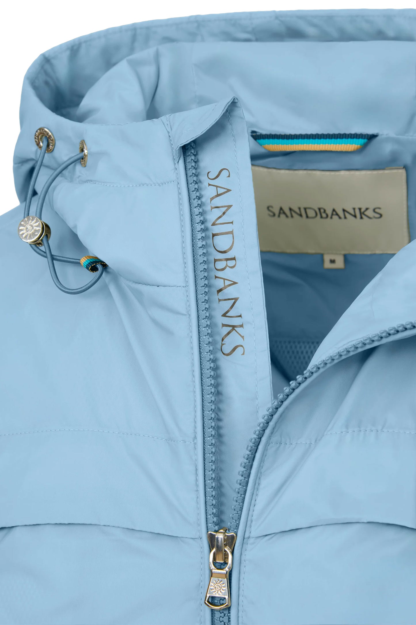 SANDBANKS HOODED NYLON WINDCHEATER DUSTY BLUE