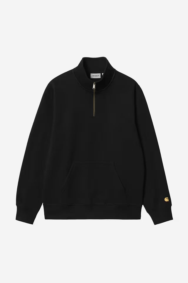 Carhartt CARHARTT CHASE ZIP NECK SWEATSHIRT BLACK/GOLD