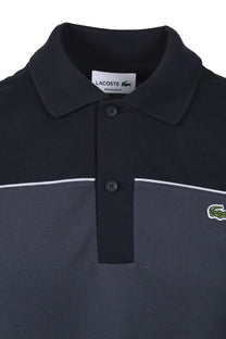 LACOSTE BLOCK COLOUR POLO SHIRT BLACKBIRD/GRAPE Lacoste
