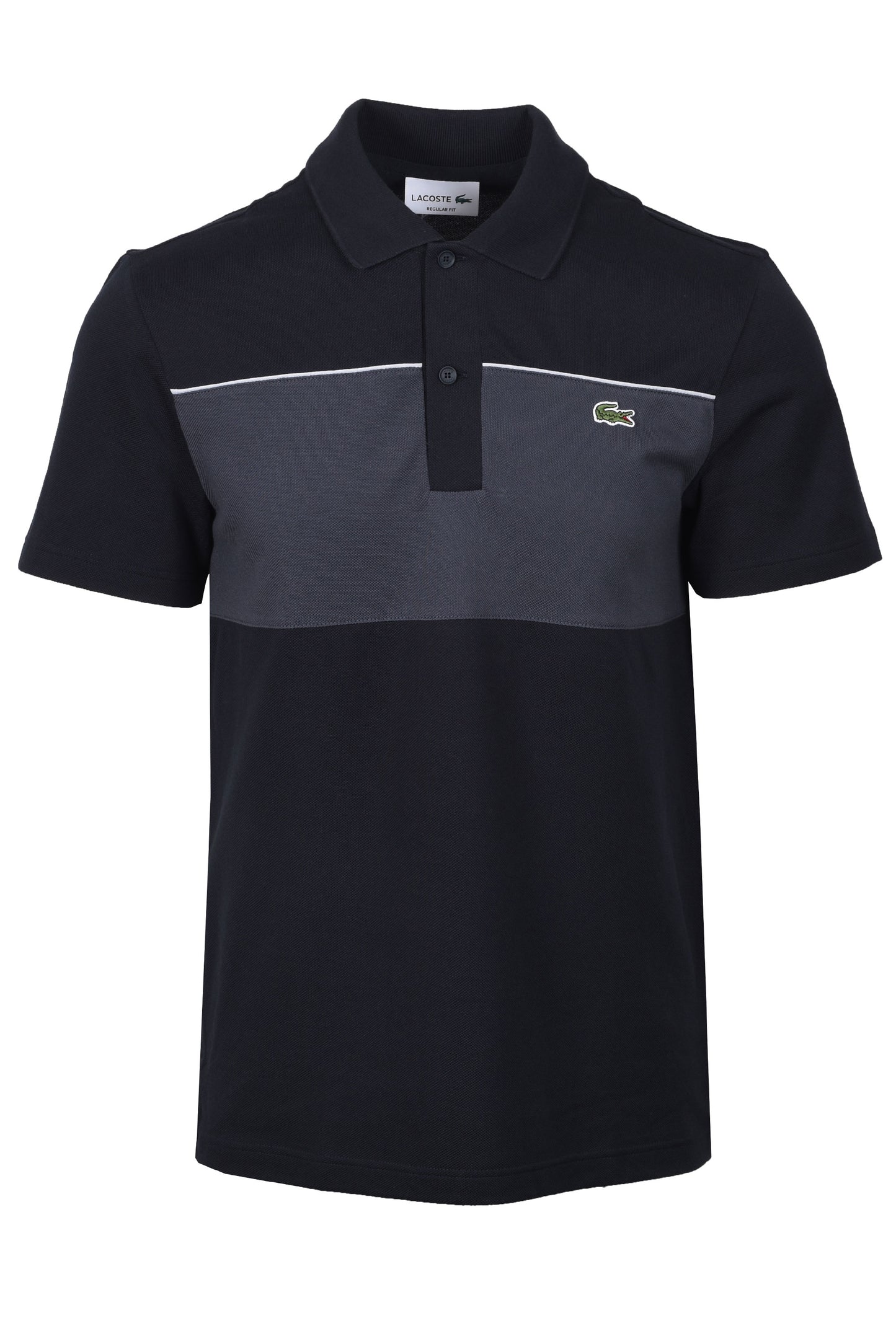 LACOSTE BLOCK COLOUR POLO SHIRT BLACKBIRD/GRAPE