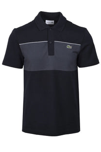 LACOSTE BLOCK COLOUR POLO SHIRT BLACKBIRD/GRAPE Lacoste