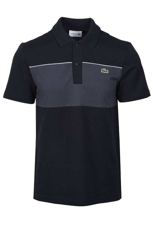 LACOSTE BLOCK COLOUR POLO SHIRT BLACKBIRD/GRAPE