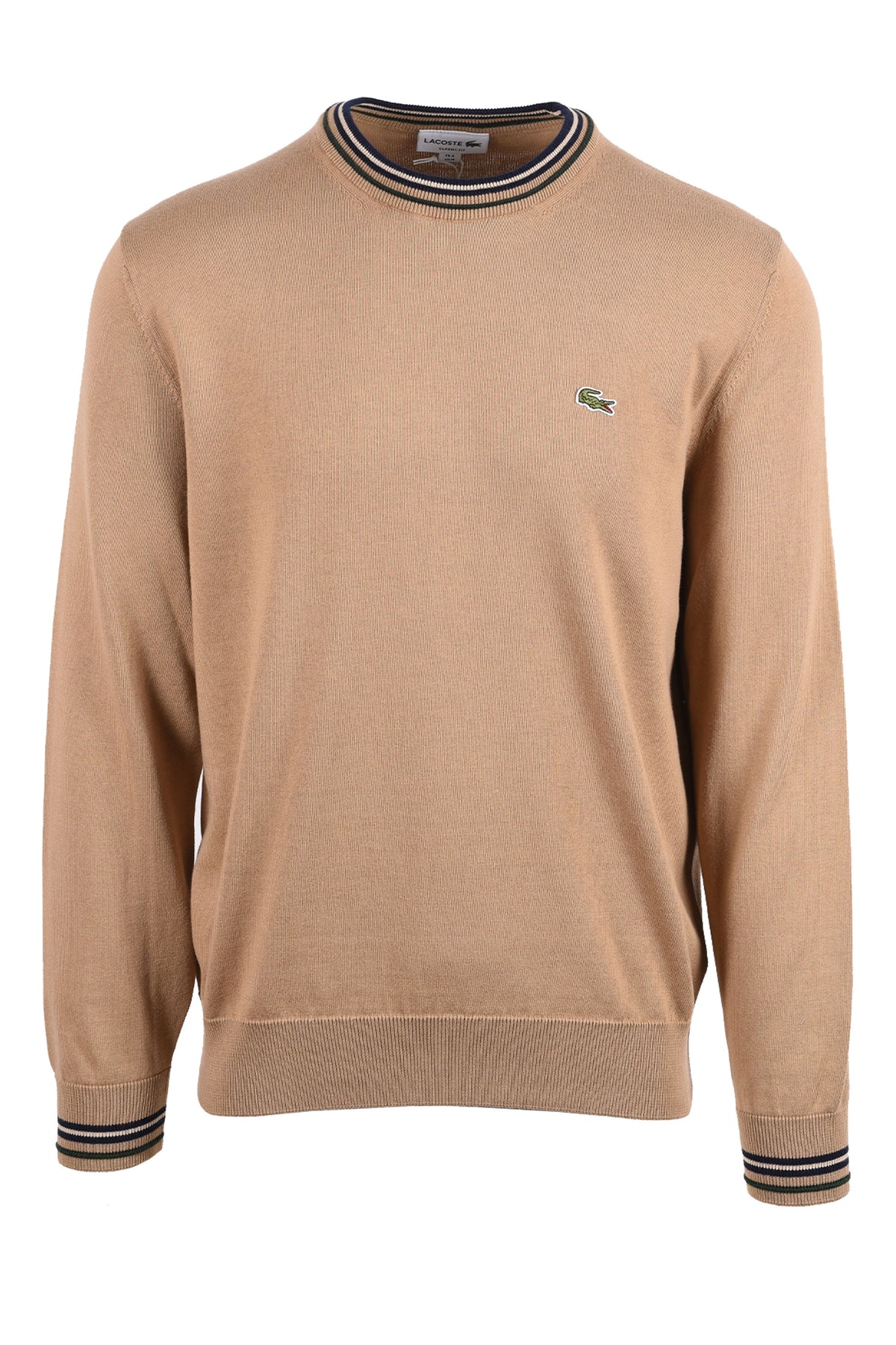 LACOSTE CREW NECK KNITWEAR BEIGE