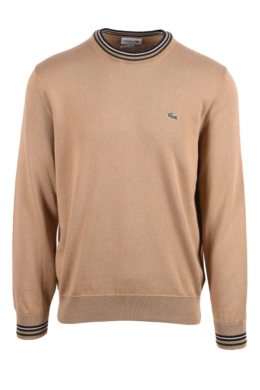 LACOSTE CREW NECK KNITWEAR BEIGE