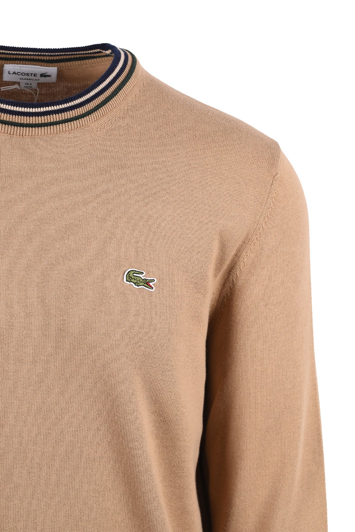 LACOSTE CREW NECK KNITWEAR BEIGE