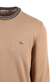 LACOSTE CREW NECK KNITWEAR BEIGE