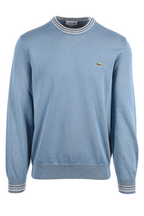 LACOSTE CREW NECK KNITWEAR BLUE