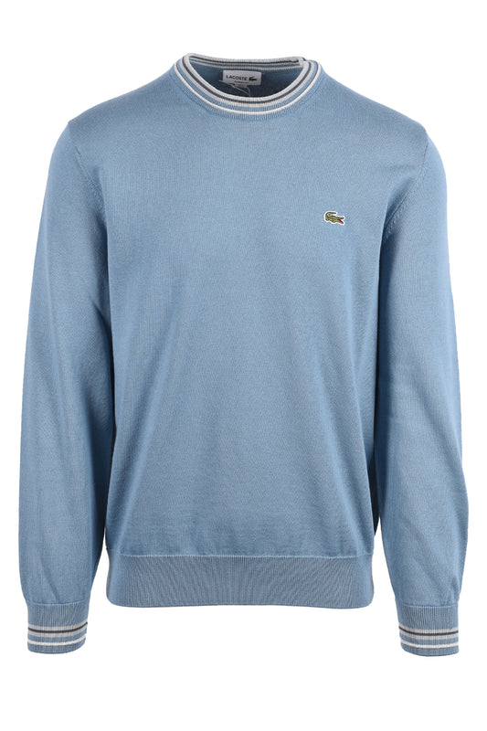 LACOSTE CREW NECK KNITWEAR BLUE