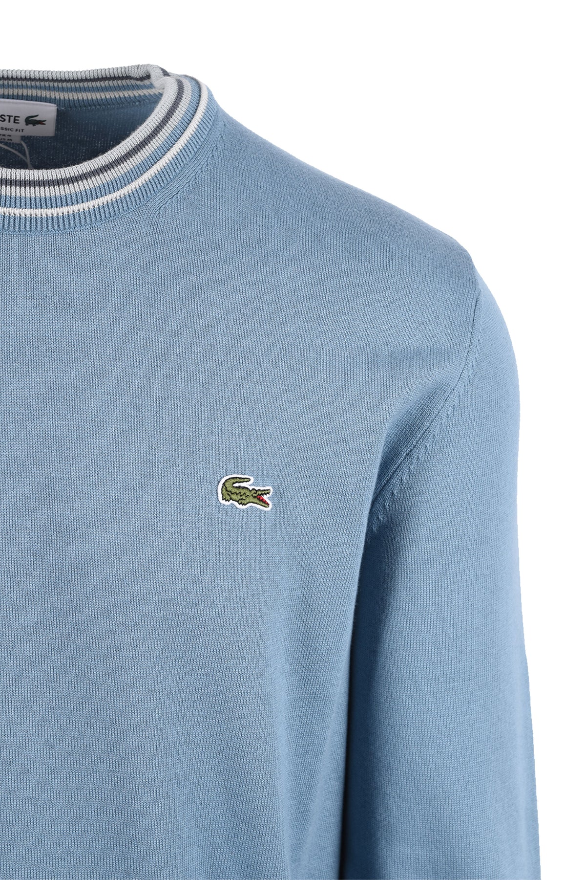 LACOSTE CREW NECK KNITWEAR BLUE