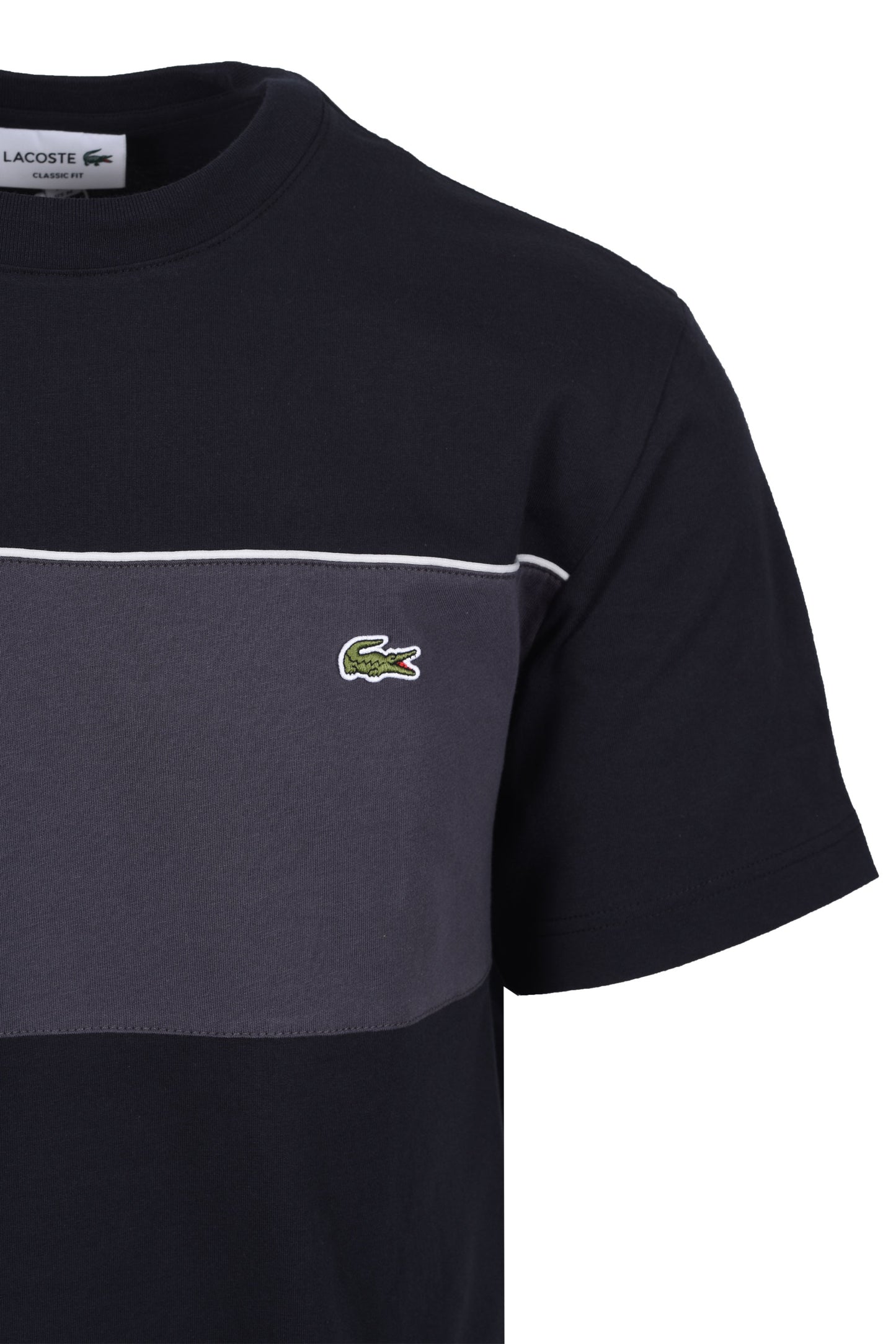 LACOSTE CREW NECK T-SHIRT NAVY/GREY