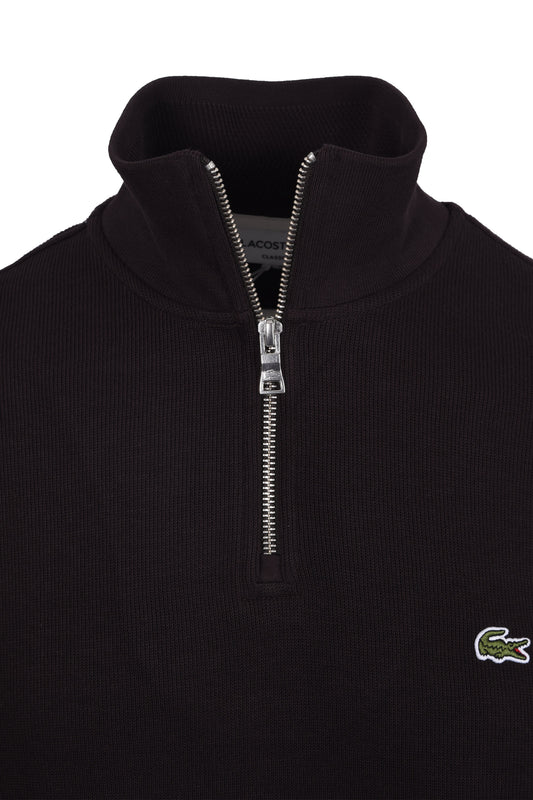 LACOSTE HALF ZIP SWEATSHIRT BROWN