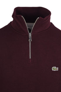 LACOSTE HALF ZIP SWEATSHIRT MAROON