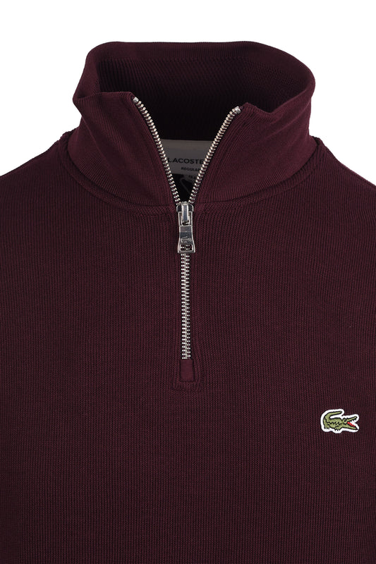 LACOSTE HALF ZIP SWEATSHIRT MAROON