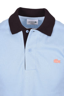 LACOSTE POLO SHIRT CHAMBRAY/BROWN Lacoste