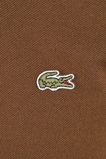 LACOSTE SHORT SLEEVED RIBBED COLLAR POLO BROWN Lacoste Michael Stewart Menswear  Polo Shirts
