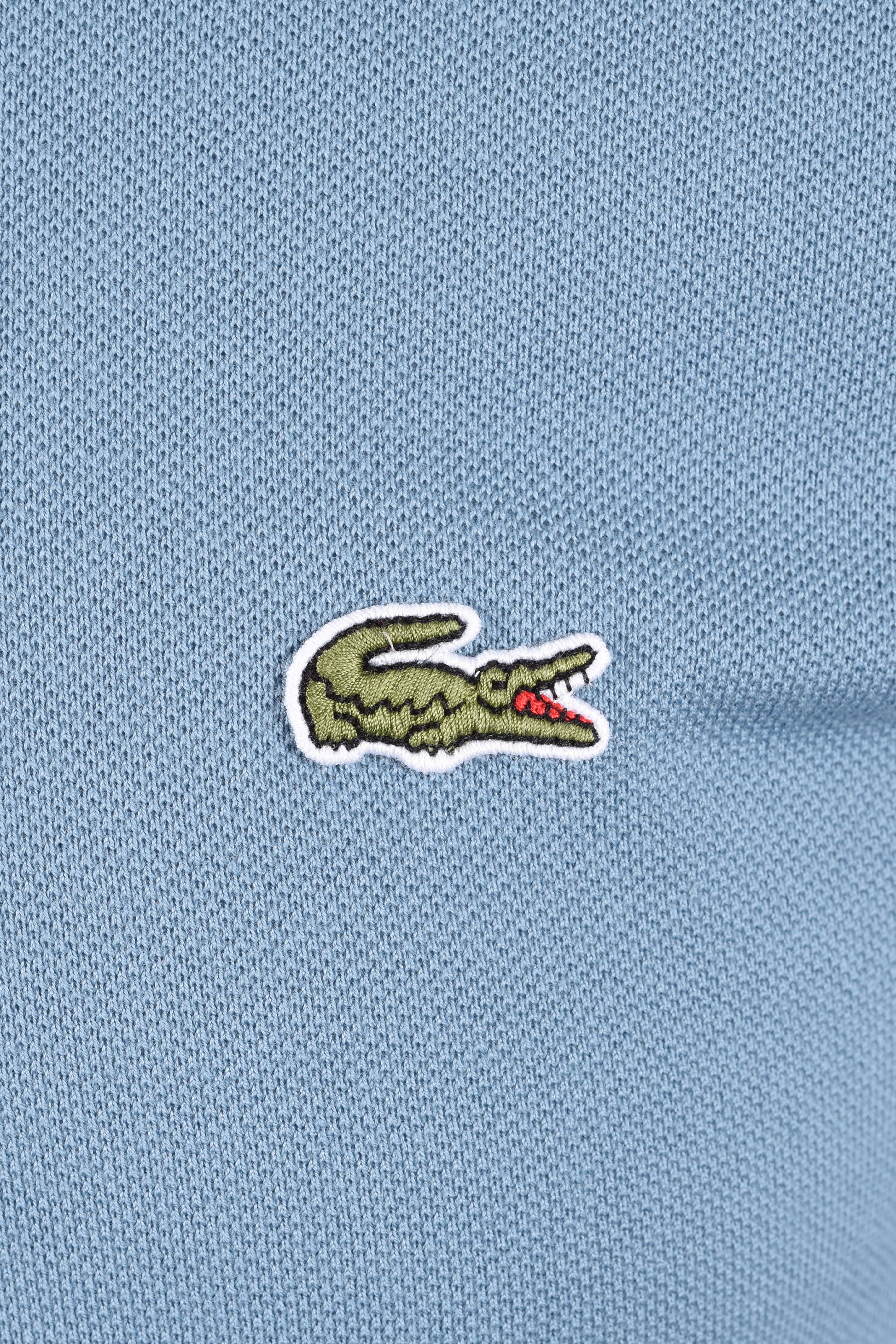LACOSTE SHORT SLEEVED RIBBED COLLAR POLO MID BLUE Lacoste Michael Stewart Menswear  Polo Shirts