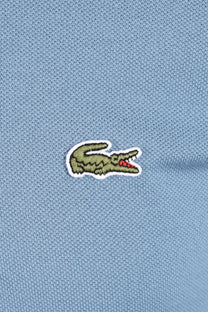 LACOSTE SHORT SLEEVED RIBBED COLLAR POLO MID BLUE Lacoste Michael Stewart Menswear  Polo Shirts