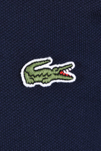 LACOSTE SHORT SLEEVED RIBBED COLLAR POLO NAVY Lacoste Michael Stewart Menswear  Polo Shirts