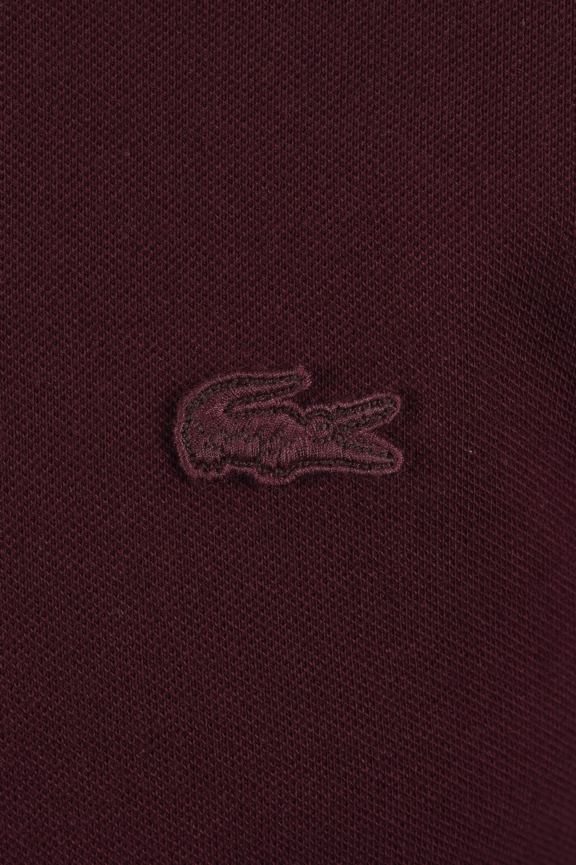 LACOSTE TIPPED PLACKET TONAL BADGE POLO MAROON Lacoste Michael Stewart Menswear  Polo Shirts