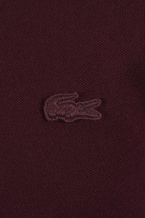 LACOSTE TIPPED PLACKET TONAL BADGE POLO MAROON Lacoste Michael Stewart Menswear  Polo Shirts