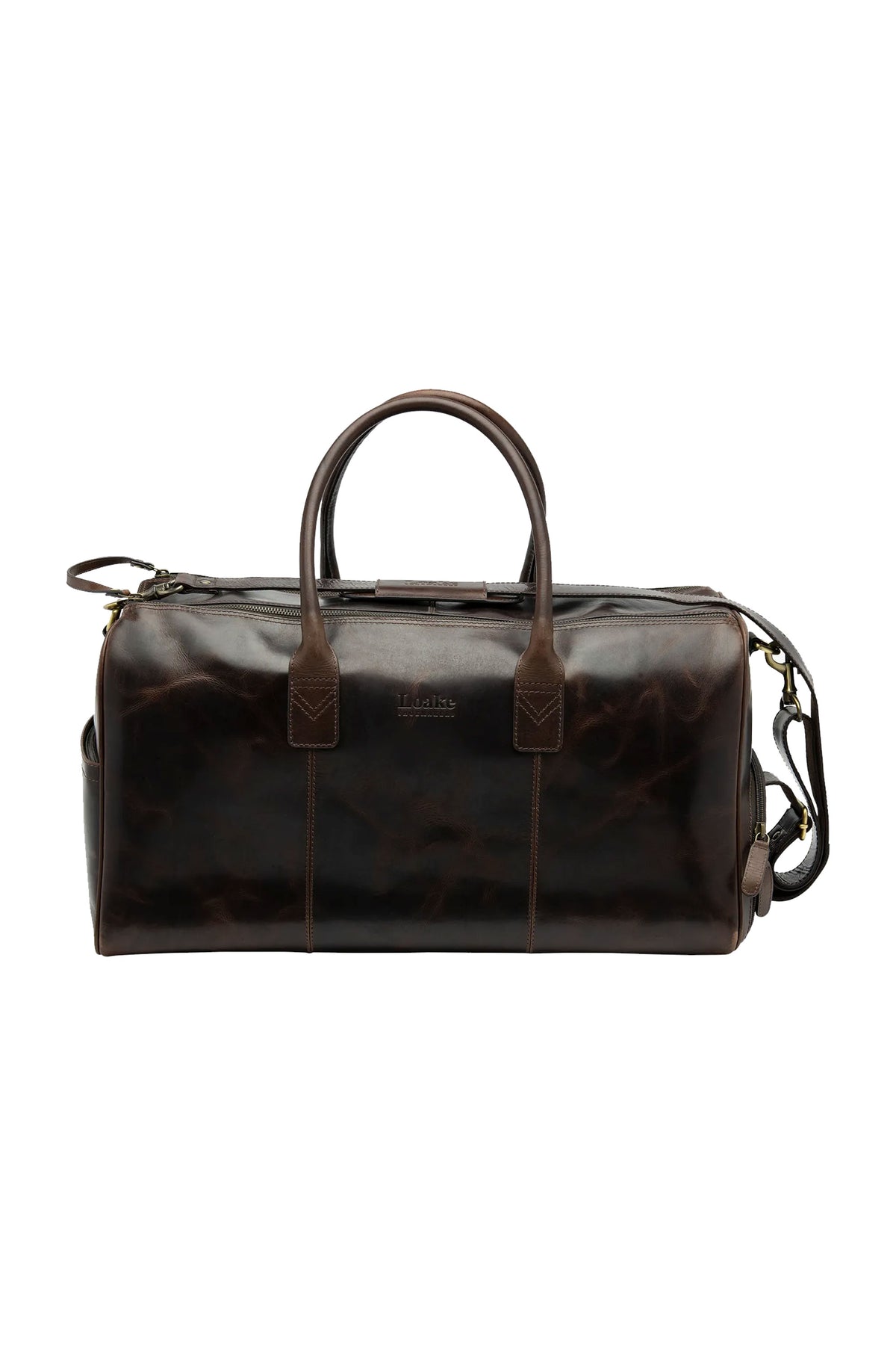 LOAKE DEVON OVERNIGHT BAG DARK BROWN
