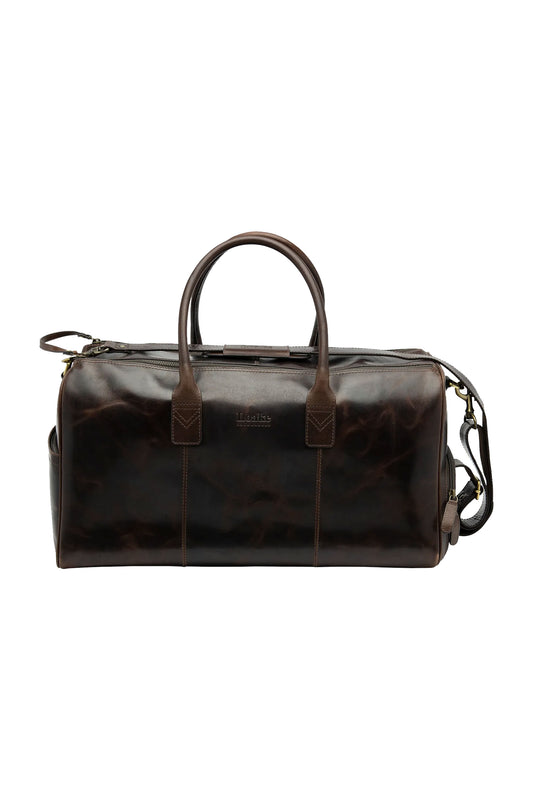 LOAKE DEVON OVERNIGHT BAG DARK BROWN