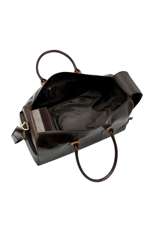 LOAKE DEVON OVERNIGHT BAG DARK BROWN