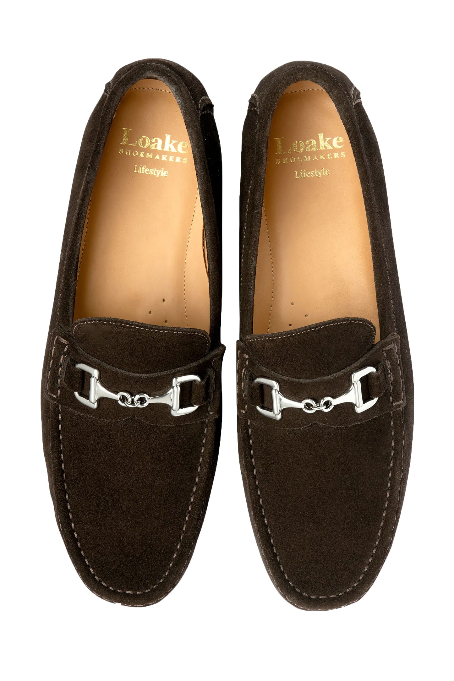 LOAKE HAWTHORN DRIVER SHOE DARK BROWN SUEDE