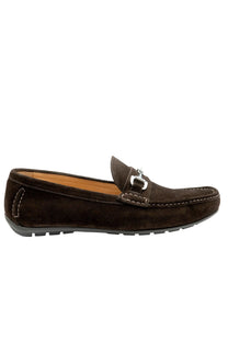 LOAKE HAWTHORN DRIVER SHOE DARK BROWN SUEDE Loake