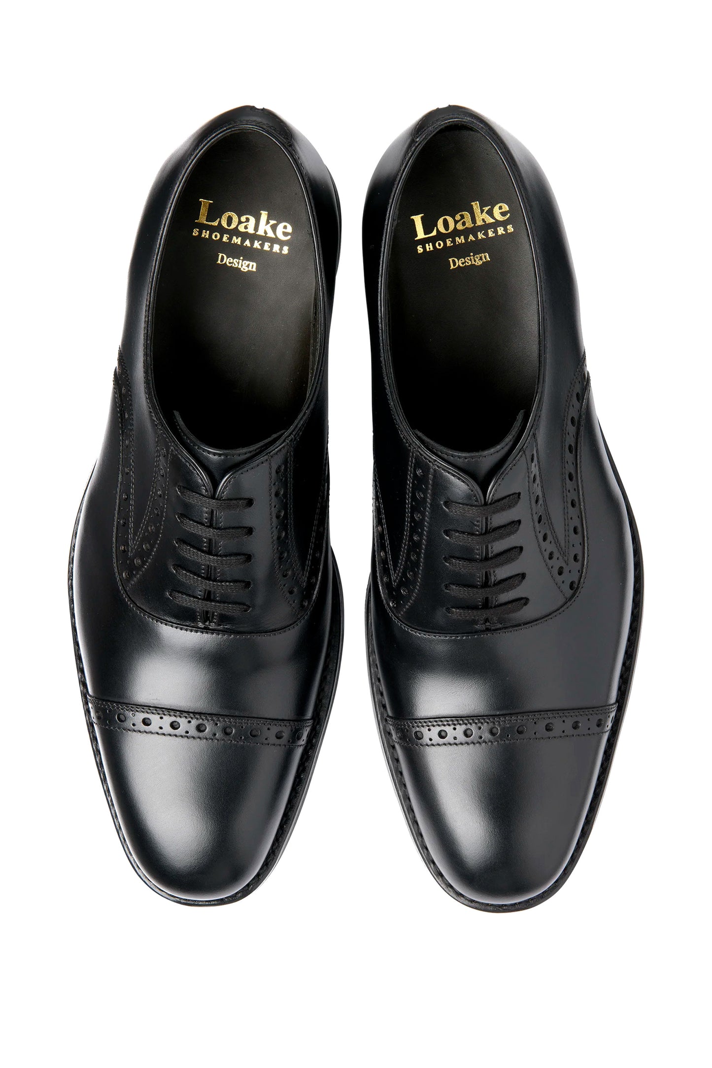 LOAKE KELLAR OXFORD SEMI BROGUE BLACK Loake Michael Stewart Menswear  Formal Shoes
