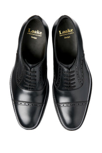 LOAKE KELLAR OXFORD SEMI BROGUE BLACK Loake Michael Stewart Menswear  Formal Shoes