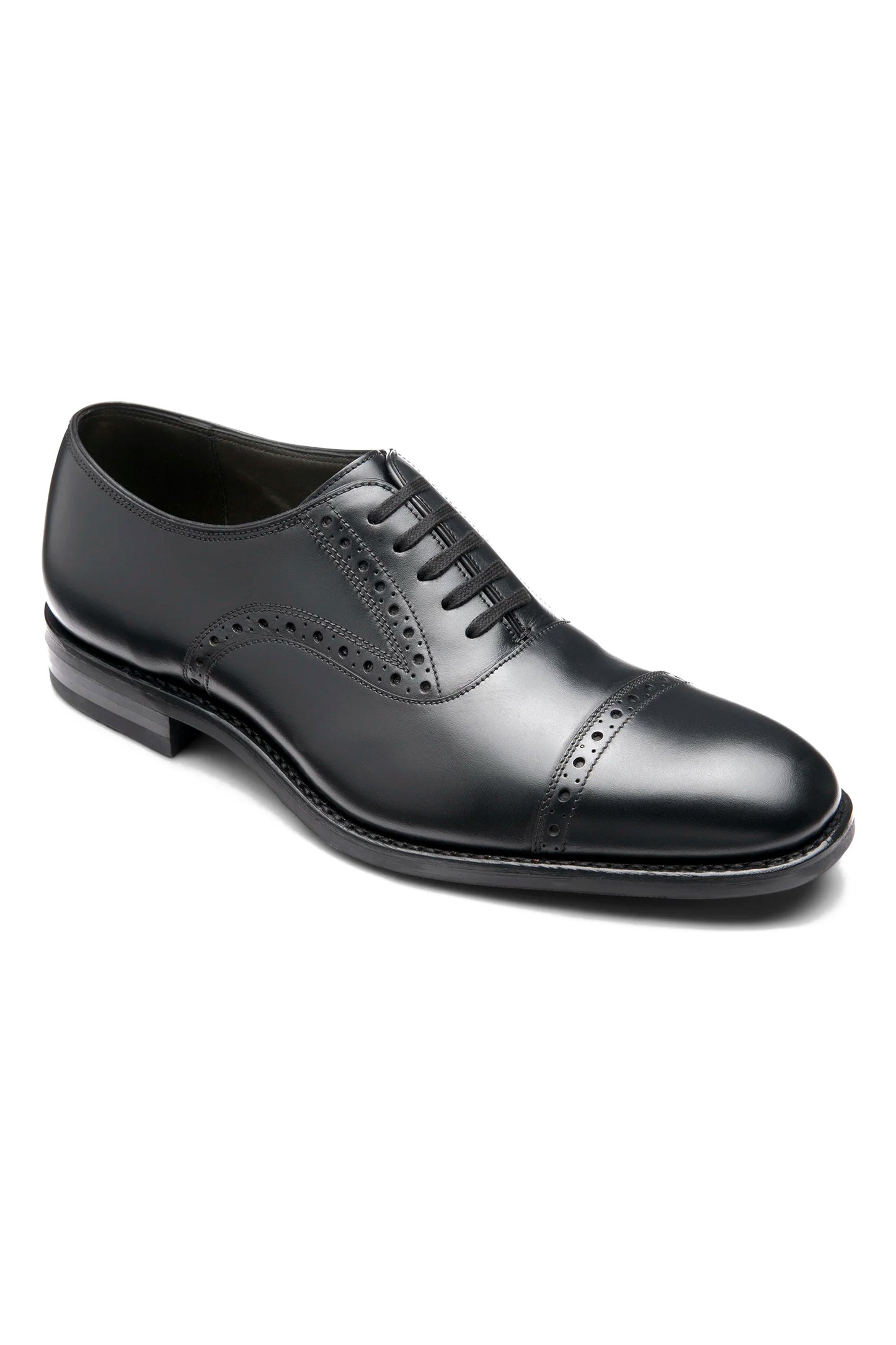 LOAKE KELLAR OXFORD SEMI BROGUE BLACK Loake Michael Stewart Menswear  Formal Shoes