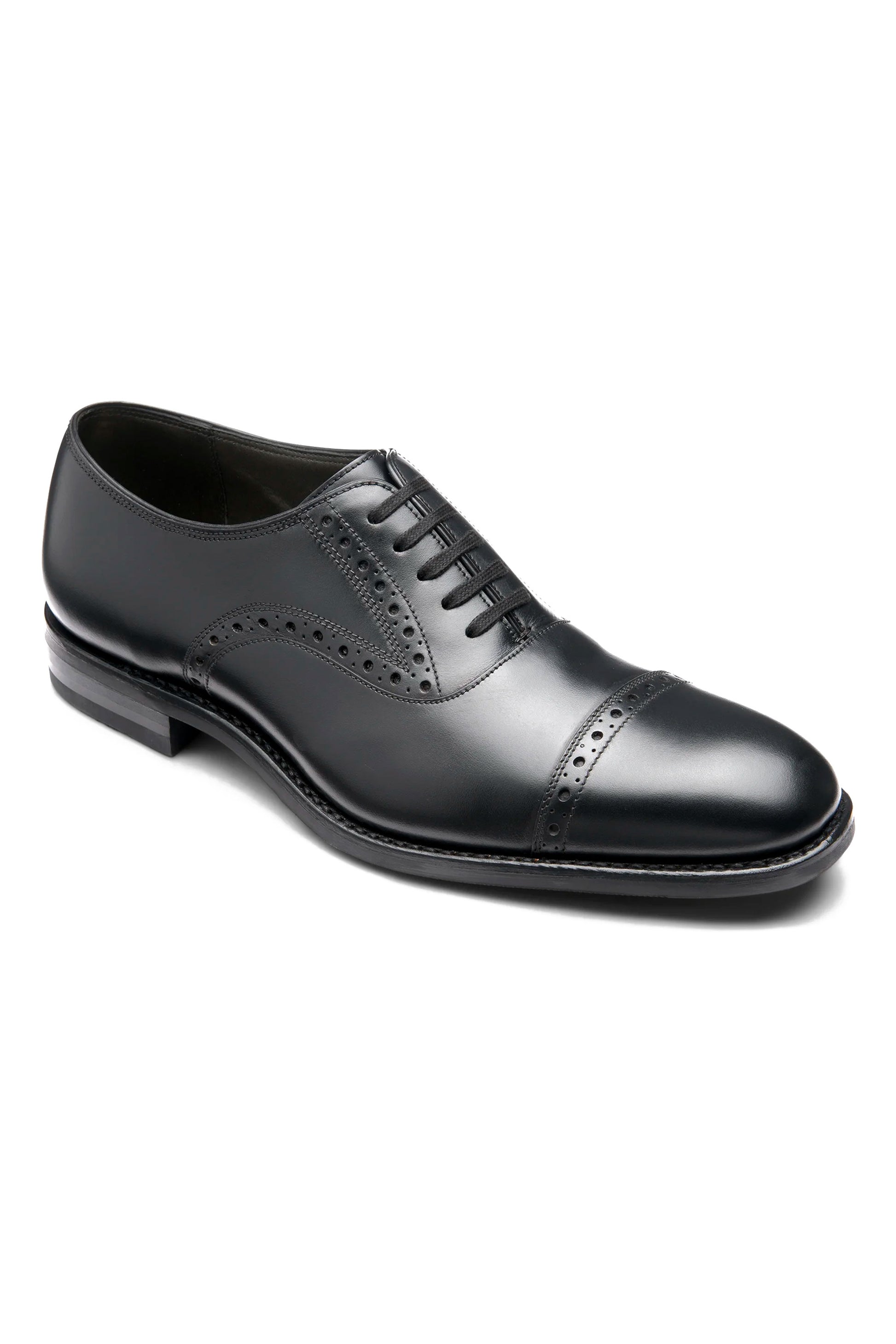 LOAKE KELLAR OXFORD SEMI BROGUE BLACK Loake Michael Stewart Menswear  Formal Shoes