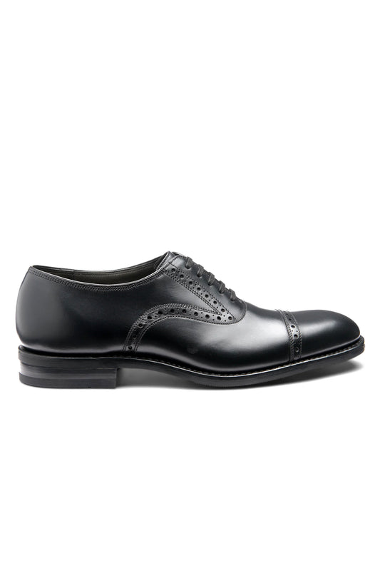 LOAKE KELLAR OXFORD SEMI BROGUE BLACK Loake Michael Stewart Menswear  Formal Shoes
