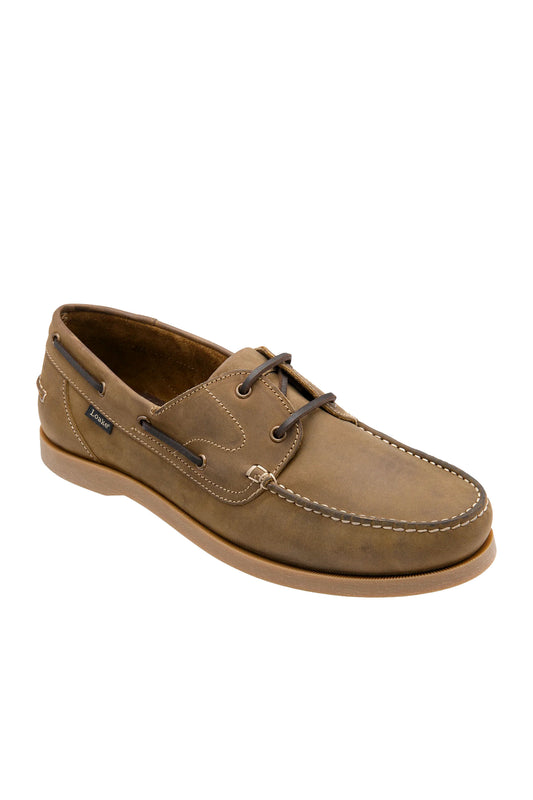 LOAKE PADSTOW BOAT SHOE BROWN NUBUCK