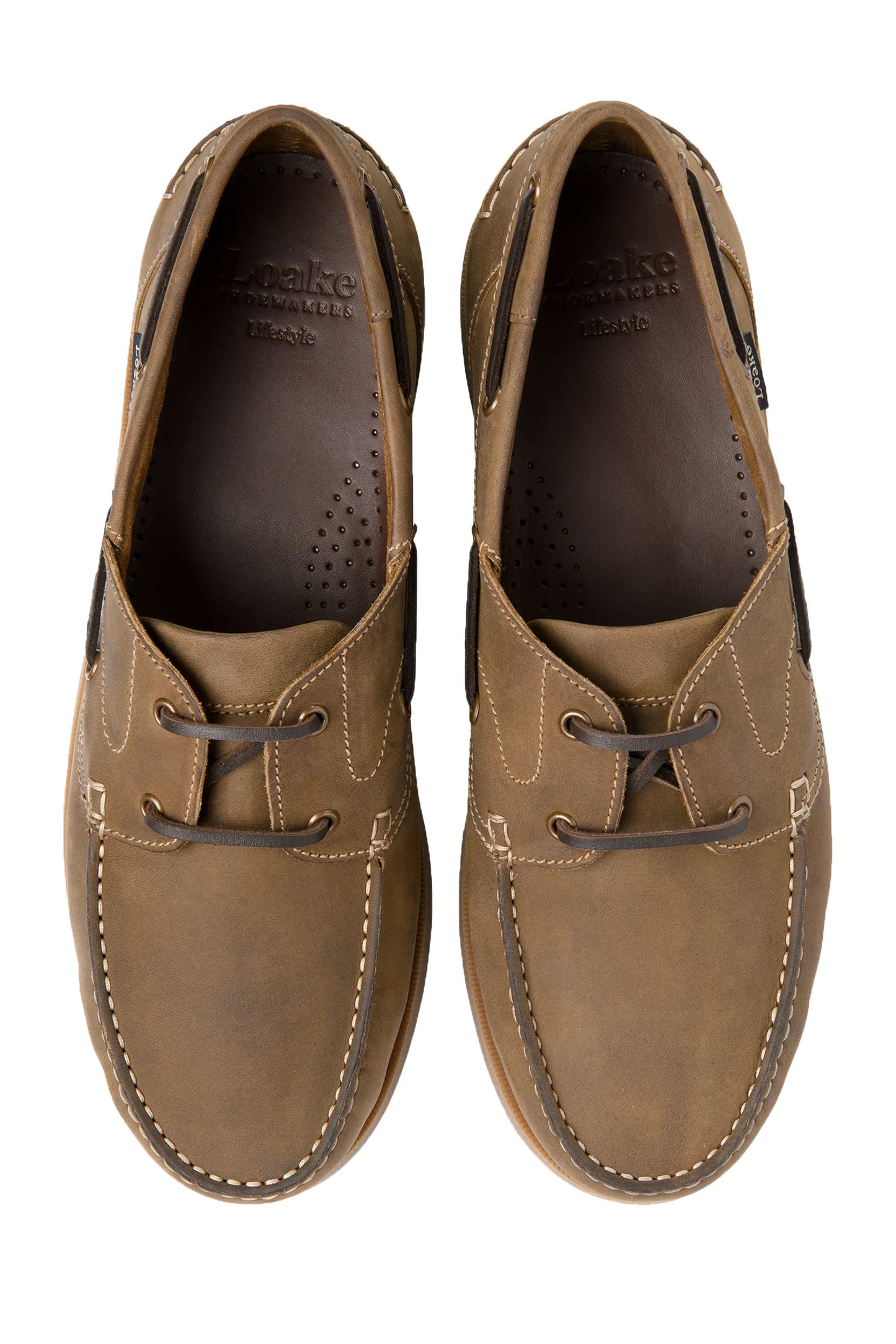 LOAKE PADSTOW BOAT SHOE BROWN NUBUCK