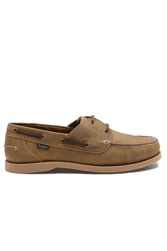 LOAKE PADSTOW BOAT SHOE BROWN NUBUCK